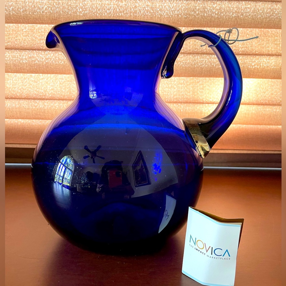 Cobalt Blue Hand Blown Mexican Glass